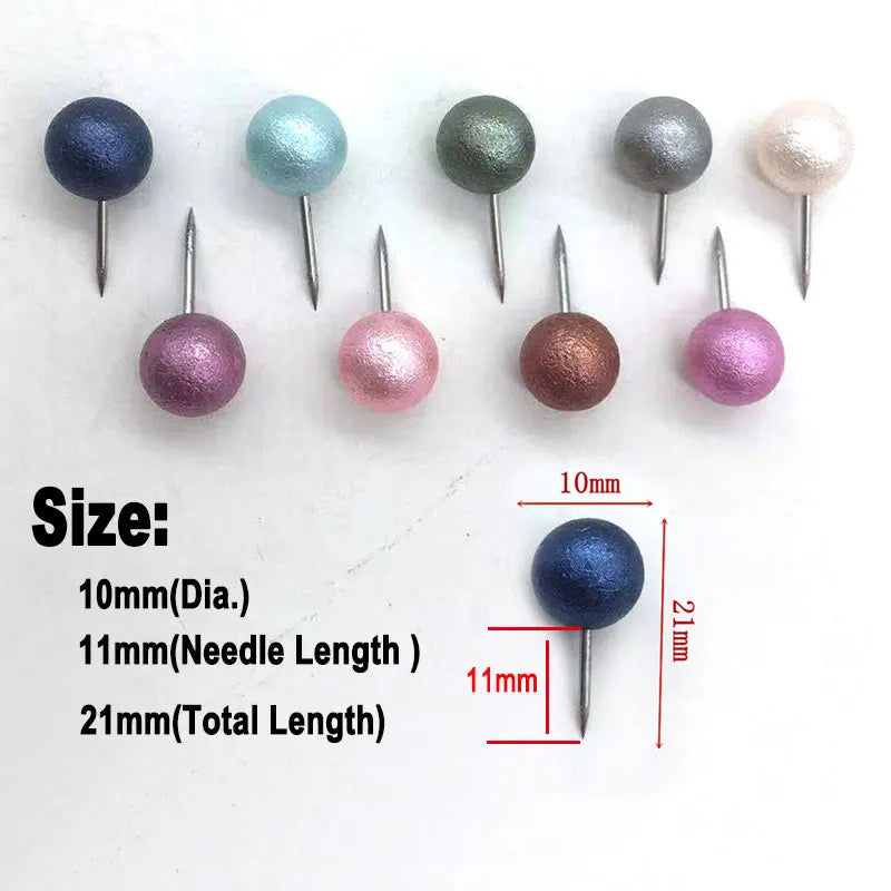 100 Pcs Colorful Round Ball Head Thumbtack Push Pin