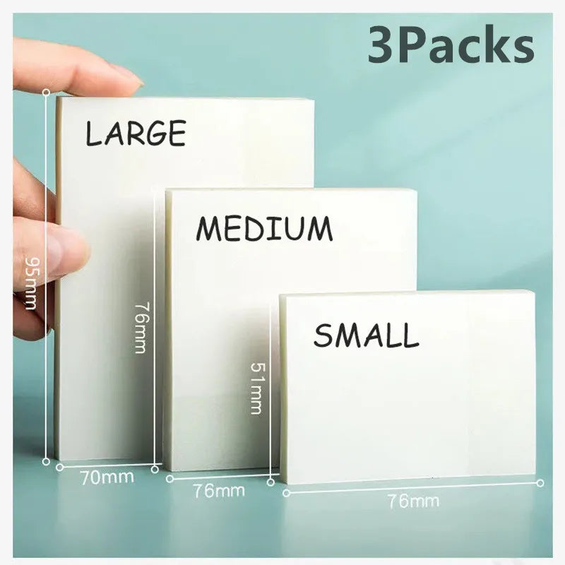 3 Packs, 150 Sheets Transparent Sticky Notes