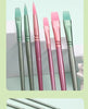 Beginner's Watercolor Brush Set - 4/6 Pcs Pointed Round Flat Head Nylon Hair