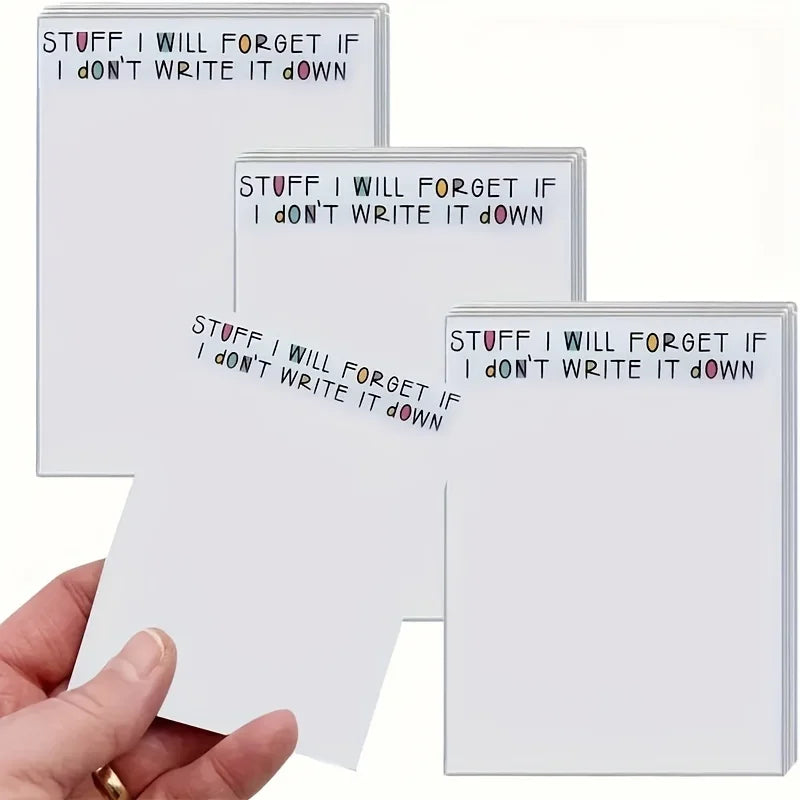 50 Sheets 'Stuff I Will Forget' Sticky Notes