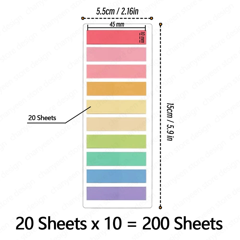 200-3600 Sheets Transparent Index Memo Pads