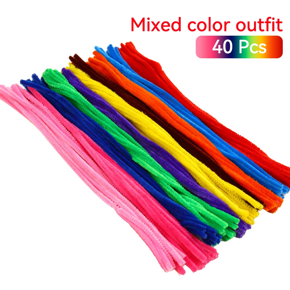 CraftyPipes Chenille Stem Set – 40/100 Pcs Colorful Pipe Cleaners