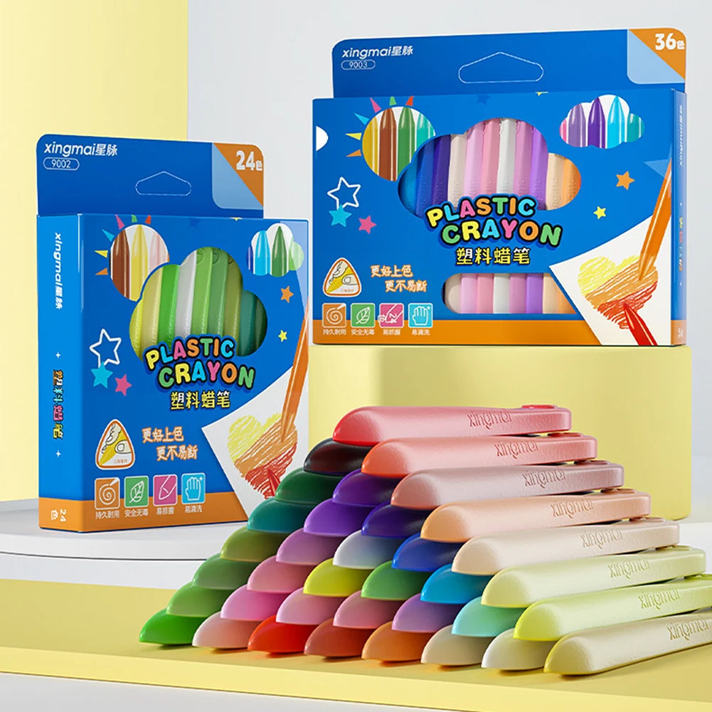 Double-Head Erasable Triangle Crayon Kit